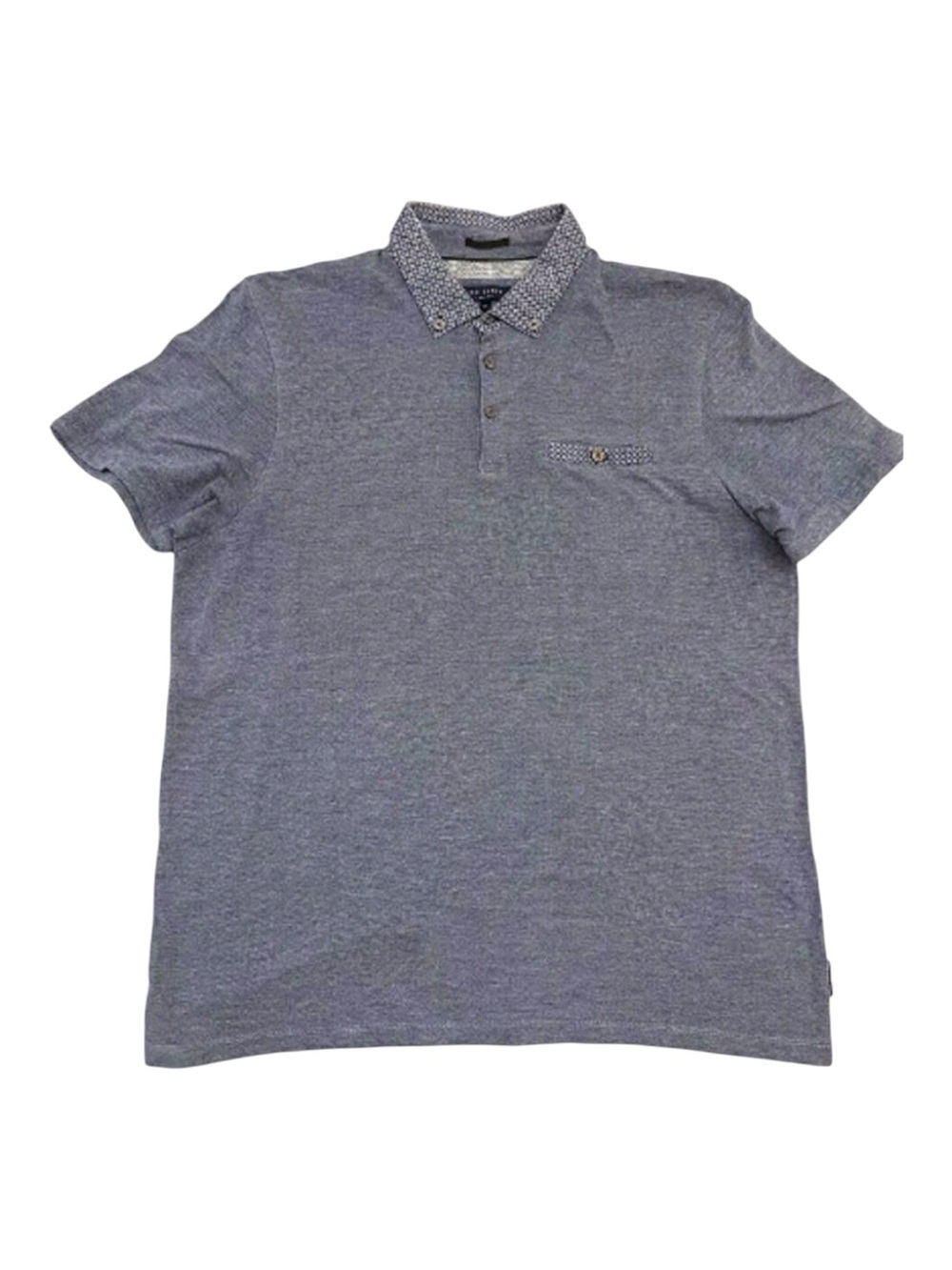 TED Baker men’s sweater short sleeves 100% cotton grey/blue front pocket size 6